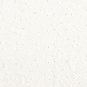 Tkanina bawełniana haft 3D kwiaty &ndash; biel, 