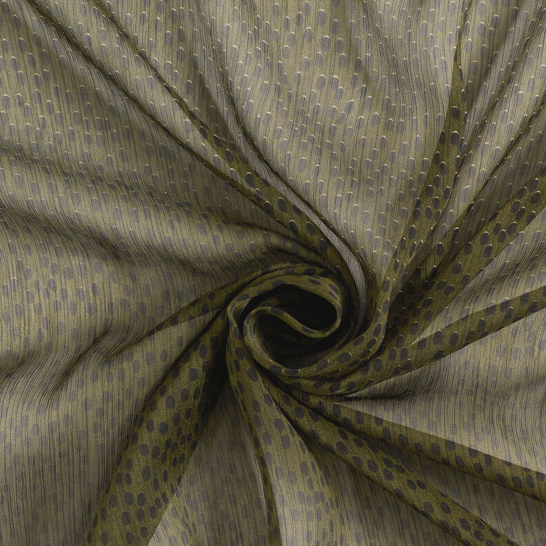 Krepa szyfonowa w duże kropki – khaki/czerń, image number 4