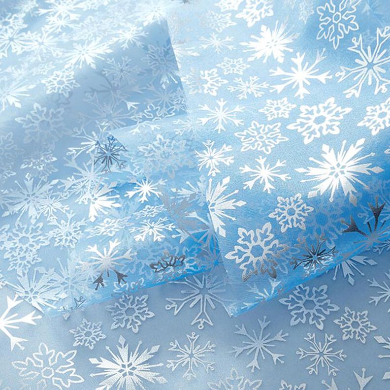 Organza – płatki śniegu – jasnoniebieski,  image number 3