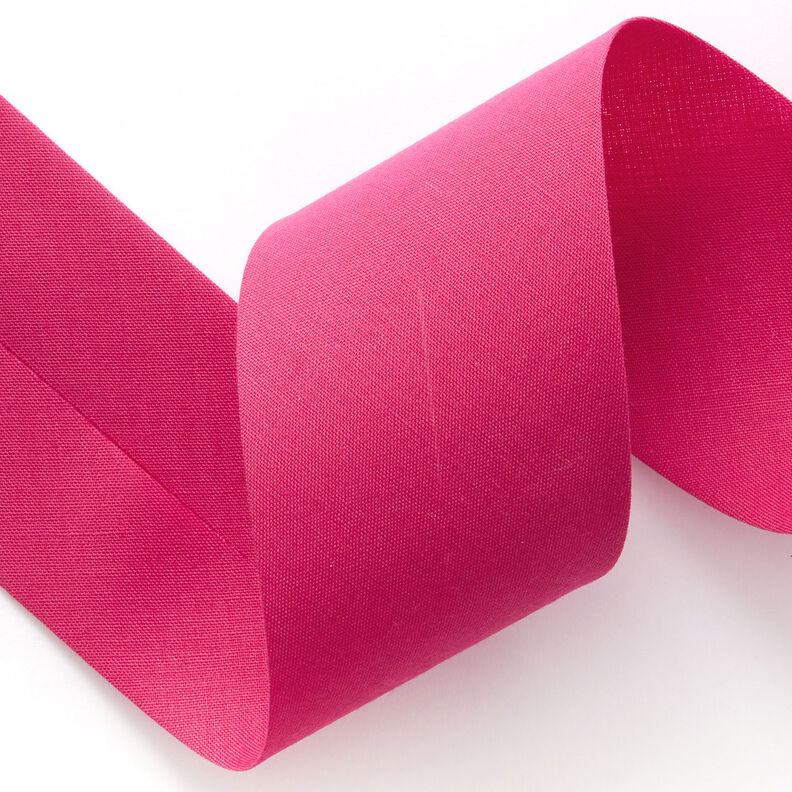 Taśma skośna Polycotton [50 mm] – intensywny róż,  image number 2