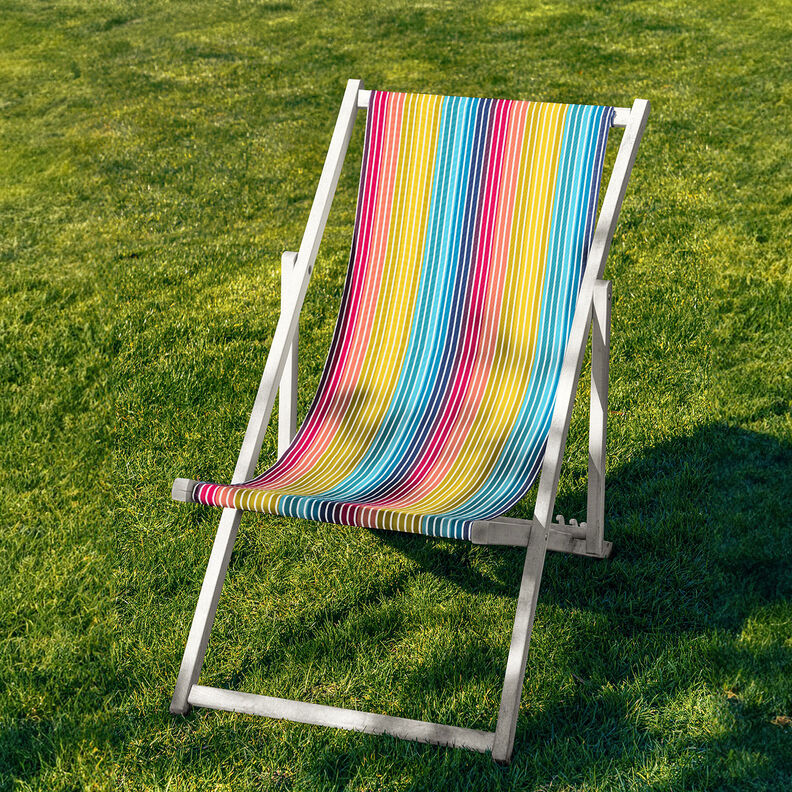 Outdoor Tkanina na leżaki Podłużne paski 44 cm – turkus,  image number 4
