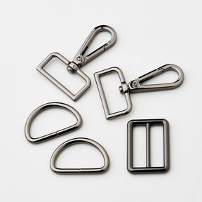 Akcesoria do torebek Zestaw [ 5-części | 32 mm] &ndash; antracyt, 