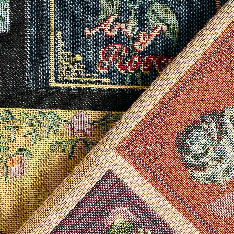 Tkanin dekoracyjna Gobelin okładka książki – czerń/merlot,  image number 4