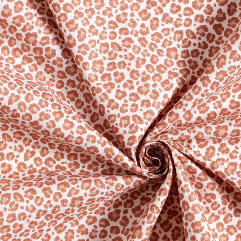 Tkanina bawełniana Kreton mały wzór w panterkę – kość słoniowa/miedź,  image number 3