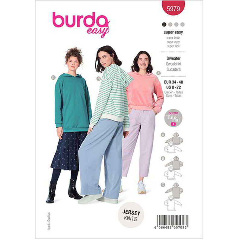 Bluza / Bluza z kapturem trzy długości | Burda 5979 | 34-48,  image number 1