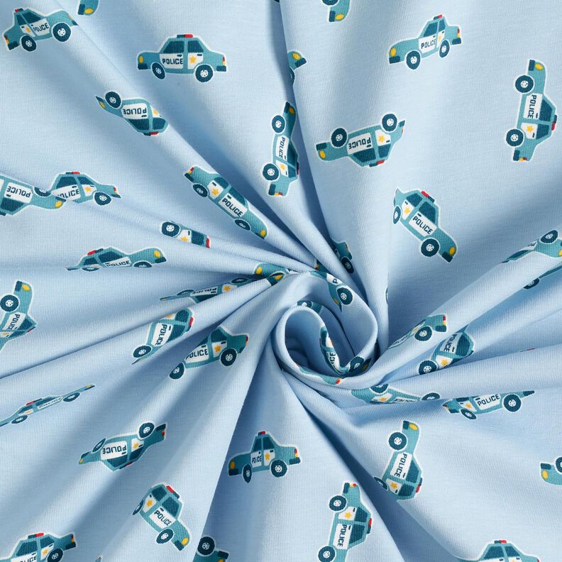Dżersej bawełniany samochody policyjne – jasnoniebieski jeans,  image number 3