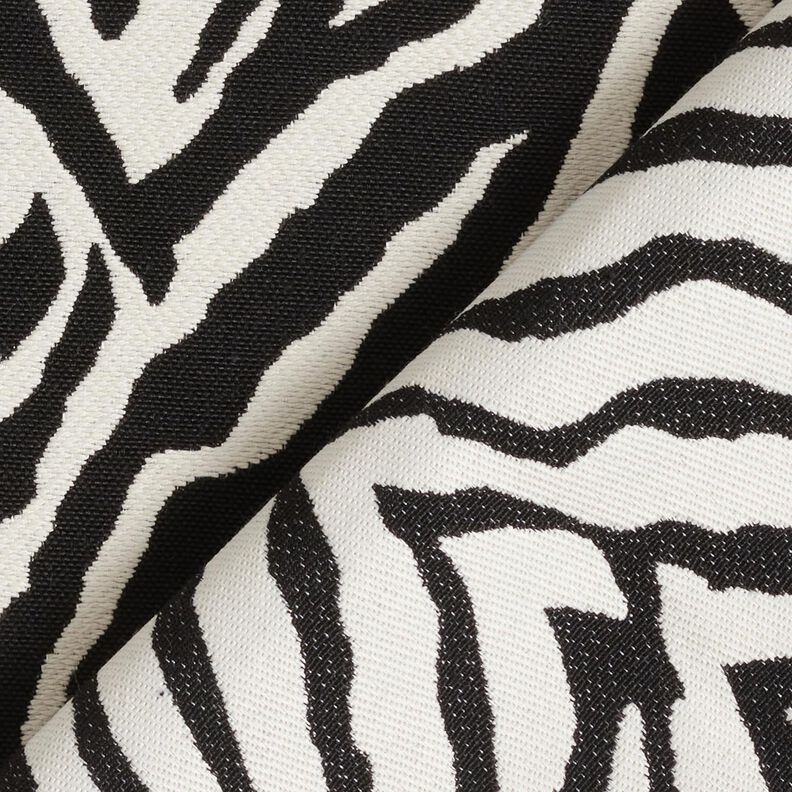 Tkanin dekoracyjna Żakard zebra – kość słoniowa/czerń,  image number 4