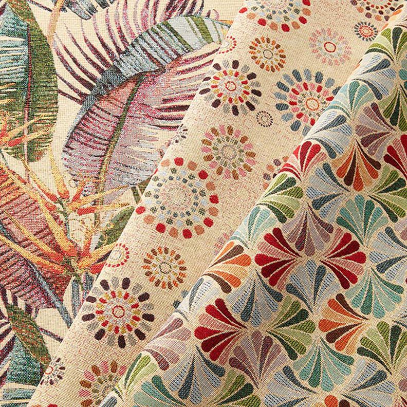 Tkanin dekoracyjna Gobelin liście palmowe – jasnobeżowy/oliwka,  image number 5