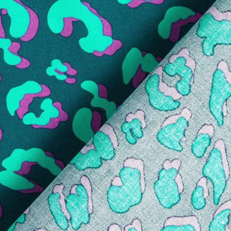 Bawełna powlekana abstrakcyjna panterka | Poppy Fabrics – petrol/lilia, image number 4
