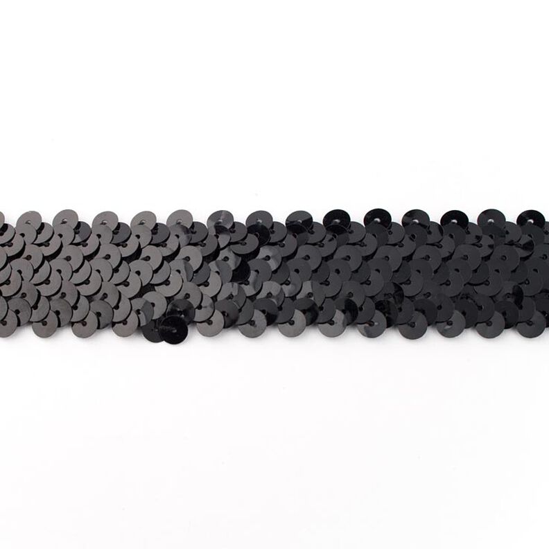 Elastyczna bordiura z cekinami [30 mm] – czerń,  image number 1