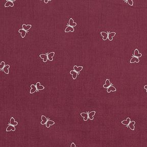 Sztruks cienki brokatowe motyle – bordo, 