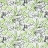 Mieszanka bawełny i jedwabiu w abstrakcyjne kwiaty – kość słoniowa/majowa zieleń,  thumbnail number 1