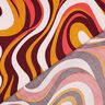 Satyna bawełniana fale retro | Poppy Fabrics – bordo/żółty curry,  thumbnail number 4
