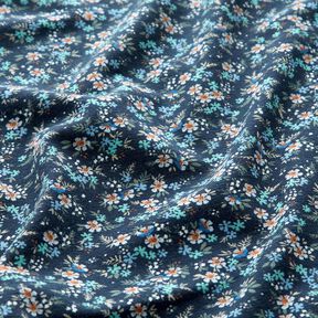 Dżersej bawełniany morze kwiatów – ciemnogranatowy/eukaliptusowy, 