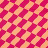 Dzianina dresowa w falowaną kratkę | Poppy Fabrics – intensywny róż/brzoskwiniowopomarańczowy,  thumbnail number 1