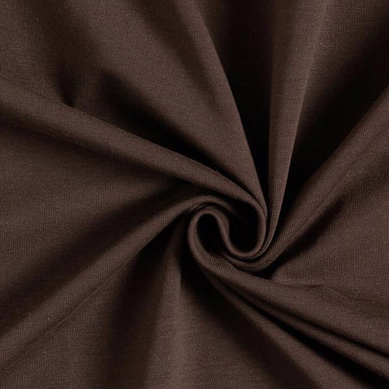 Dżersej bawełniany średniej ciężkości jednokol. – ciemny brąz,  image number 1
