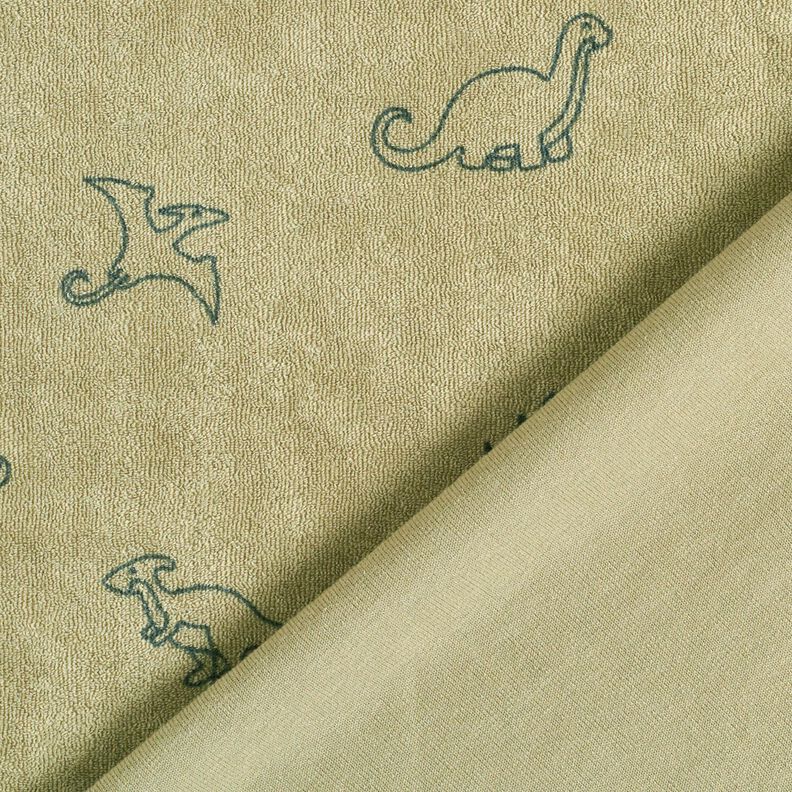 Dzianina frotte dinozaury – greige,  image number 4