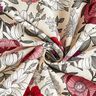 Tkanina bawełniana Kreton kolorowe kwiaty – winogronowy/naturalny,  thumbnail number 3