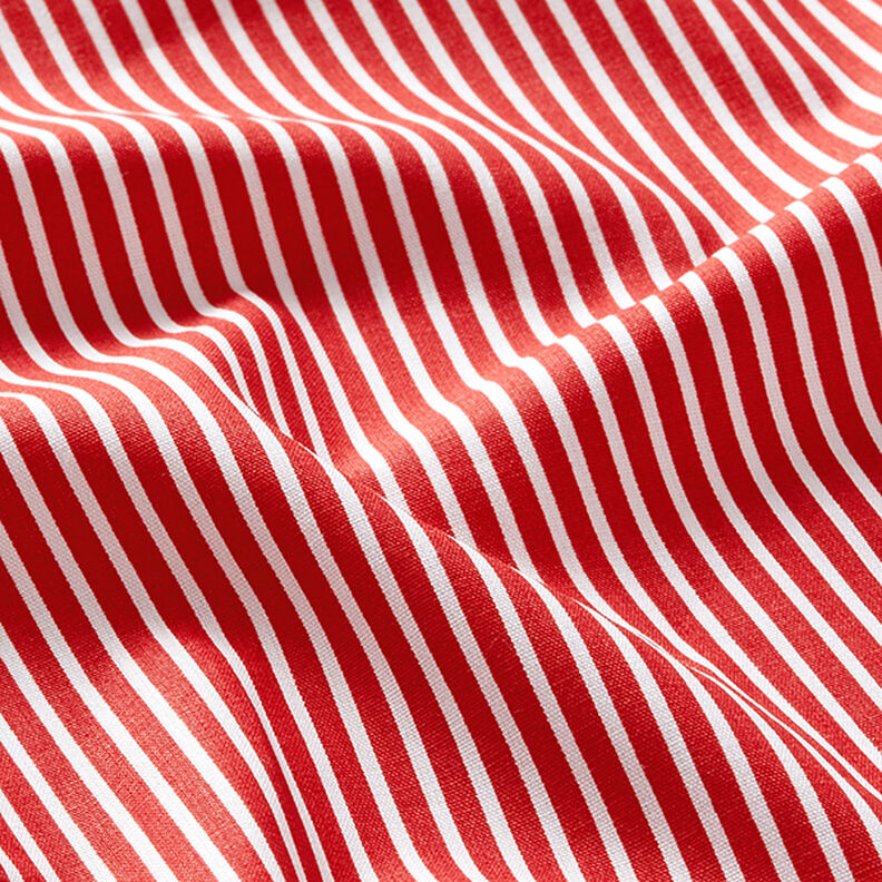 Popelina bawełniana Paski – czerwień/biel,  image number 2