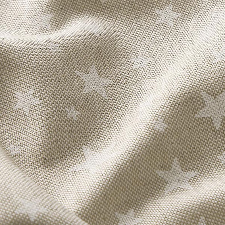 Tkanin dekoracyjna Half panama gwiazdy – naturalny/biel,  image number 2