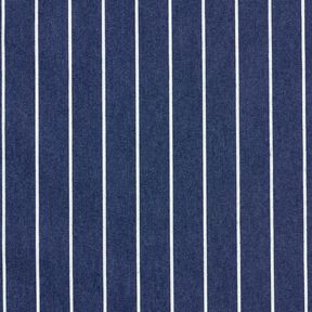 Chambray paski – granat/mleczna biel, 