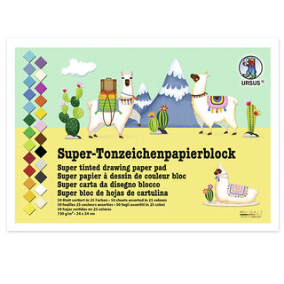 Super blok kolorowy papier do rysowania 24cm x 34cm [130g/m²], 50 arkusze, 
