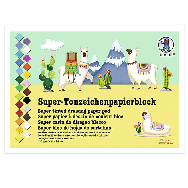 Super blok kolorowy papier do rysowania 24cm x 34cm [130g/m²], 50 arkusze,  image number 1