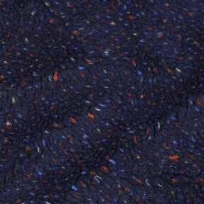 Puszysty plusz Tweed Melanż | Poppy Fabrics – granat, 