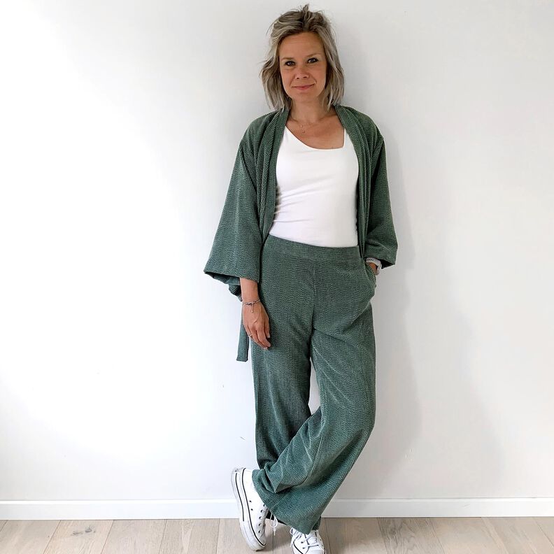 Sztruks szeroki Bubble Jednokol – ciemna pinia,  image number 7