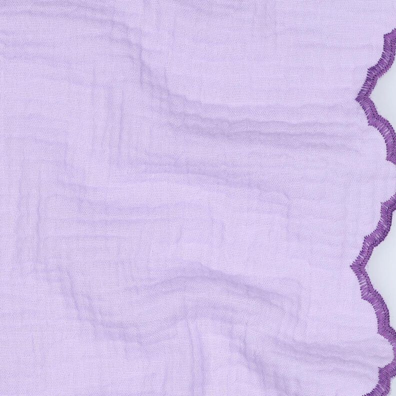 Muślin / Tkanina double crinkle dwustronna zakrzywiona krawędź  | Poppy Fabrics – liliowy/czerwona,  image number 2