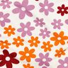 Miękka dzianina dresowa kolorowe kwiaty | Poppy Fabrics – mleczna biel,  thumbnail number 2