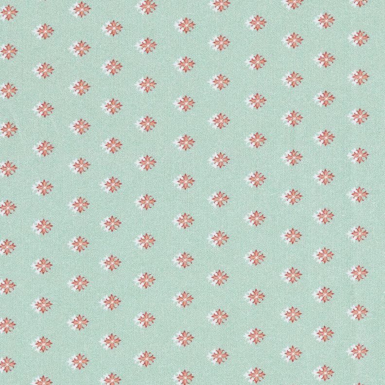 Tkanina bawełniana Popelina minikolce – jasny miętowy/ciemny brudny róż,  image number 1
