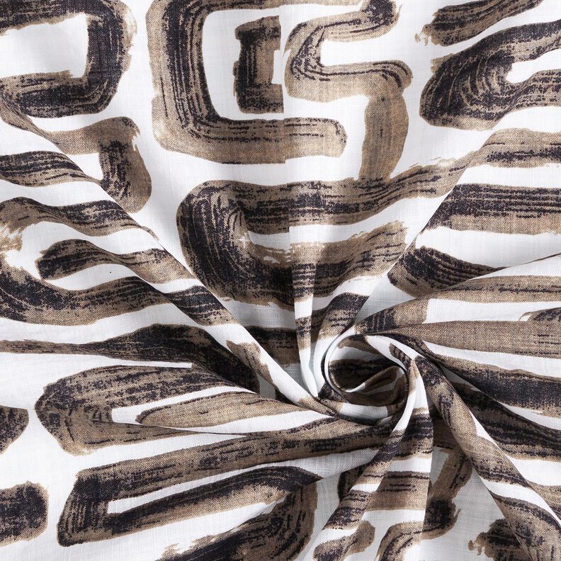 Mieszanka bawełny w serpentynowe linie – biel,  image number 3