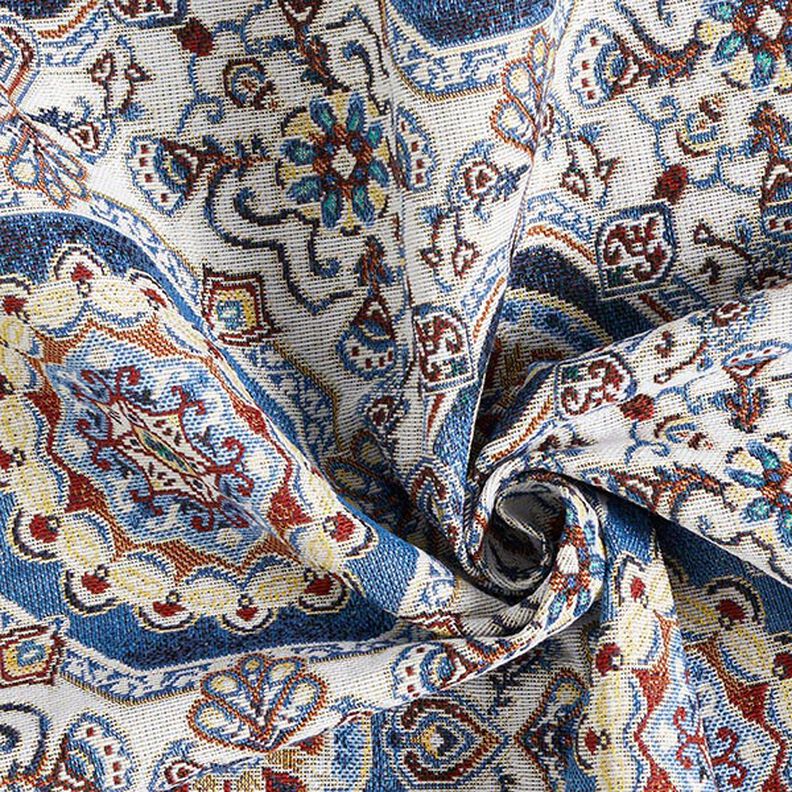 Tkanin dekoracyjna Gobelin orientalna mandala – błękit/kość słoniowa,  image number 3