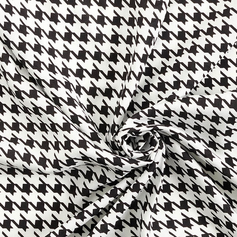 Tkanina wiskozowa w pepitkę – biel/czerń,  image number 3