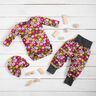 Dżersej bawełniany kolorowe kwiaty | Poppy Fabrics – winogronowy,  thumbnail number 6
