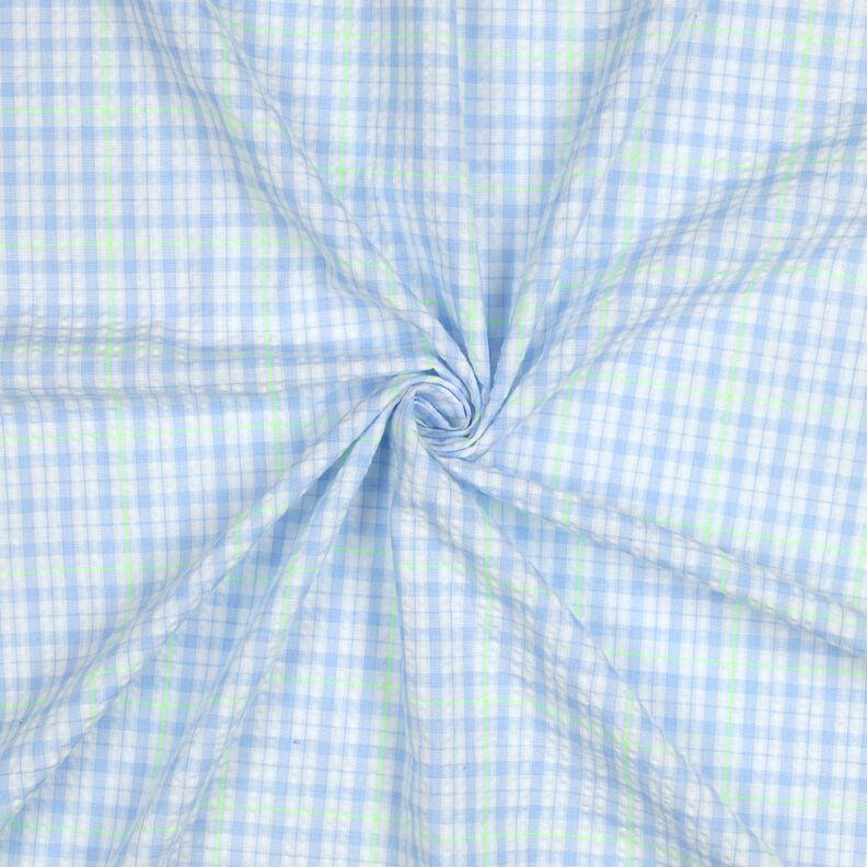 Kora Mieszanka bawełny Kratka &ndash; jasnoniebieski/neonowa zieleń,  image number 3