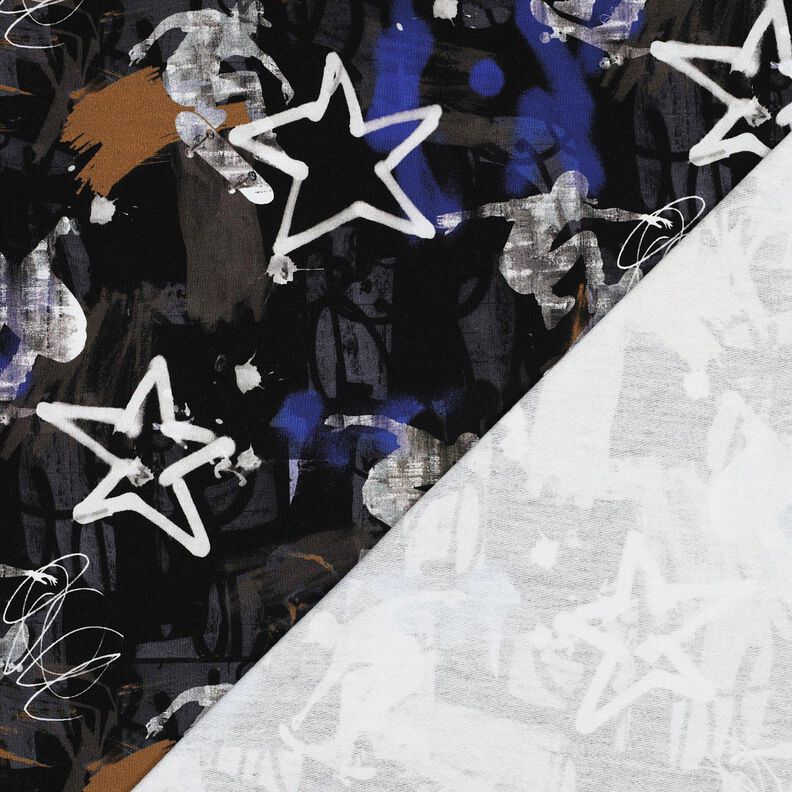 Dzianina dresowa pętelkowa French Terry skate'owe graffiti nadruk cyfrowy | Poppy Fabrics –,  image number 4