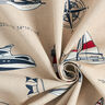 Tkanina dekoracyjna half panama „Yacht Club” – naturalny/czerwień,  thumbnail number 3