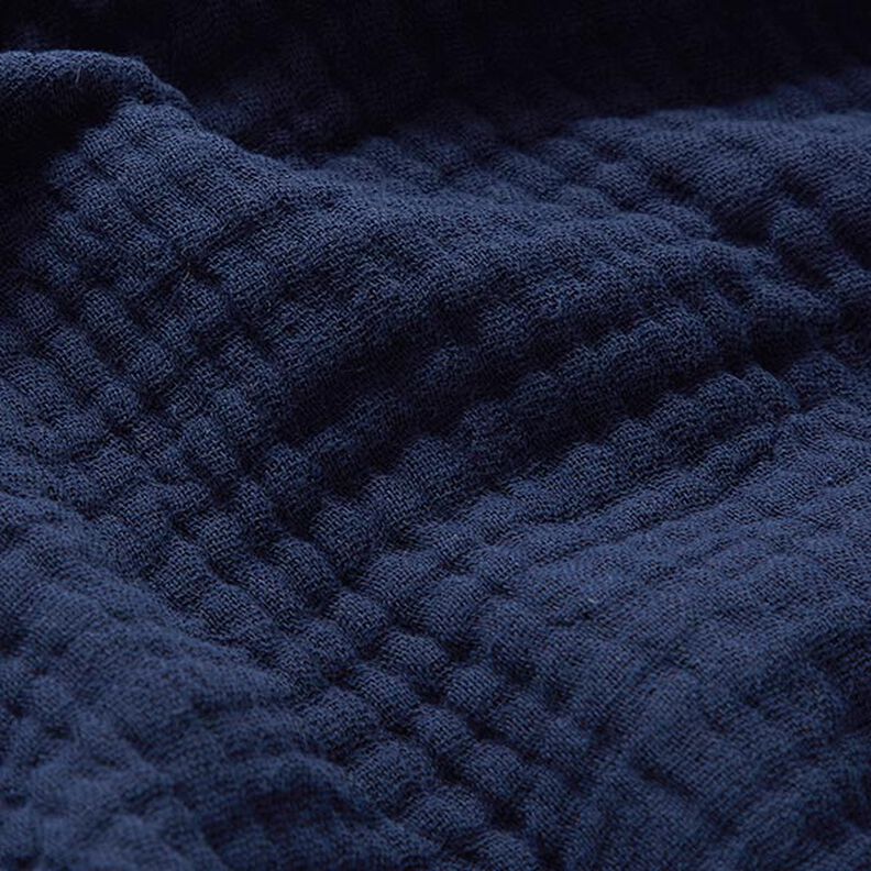 GOTS Trójwarstwowy muślin bawełniany – ciemnogranatowy,  image number 3