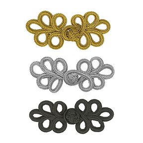 Zapięcie na lamówki [ 3 x 8 cm ] – złoto metaliczny, 