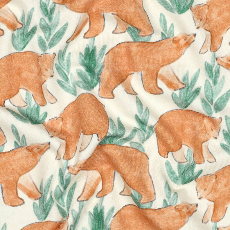 Dzianina dresowa pętelkowa French Terry akwarelowe niedźwiedzie nadruk cyfrowy | Poppy Fabrics –, image number 2
