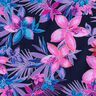 Materiał na kostiumy kąpielowe kwiaty tropikalne – granat/pink,  thumbnail number 6
