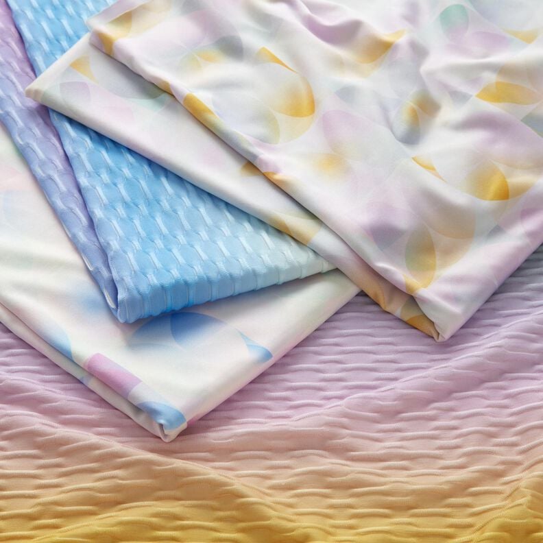 Dżersej na odzież sportową ze strukturą, cieniowany &ndash; pastelowy fiolet/brzoskwinia,  image number 5