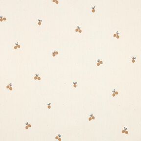 GOTS Popelina bawełniana małe cytryny | Poppy Fabrics – naturalny/brąz sarni, 