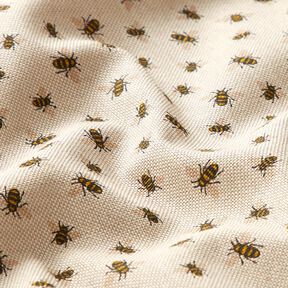 Tkanin dekoracyjna Half panama Rodzina pszczół – naturalny, 