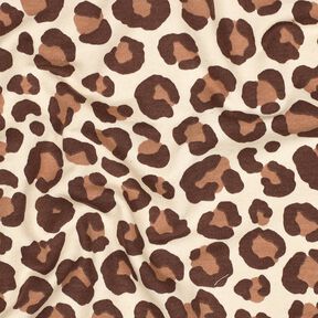 Dzianina dresowa drapana panterka | Poppy Fabrics – krem/ciemny brąz,  Dzianina dresowa drapana panterka | Poppy Fabrics – krem/ciemny brąz,