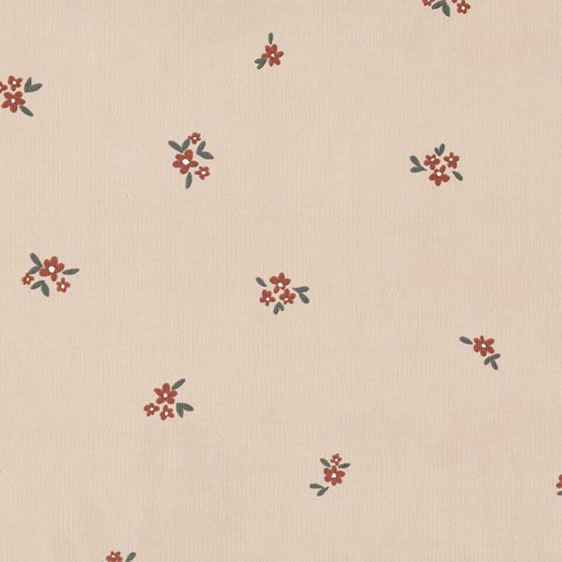 Sztruks cienki rozsypane kwiatuszki | by Poppy – piasek,  image number 1
