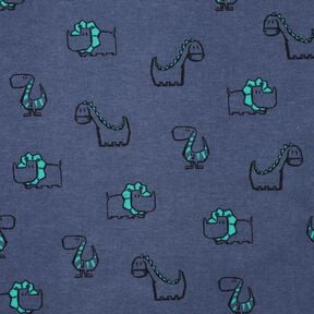 Flanela bawełniana łobuzerskie dinozaury | Poppy Fabrics – dżins/szmaragdowy, 