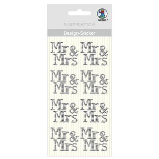 Naklejka Mr&Mr [ 8 sztuk ] – srebro metaliczny, 